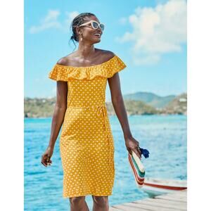 Boden Bethany Off The Shoulder Yellow Dress Size 4R